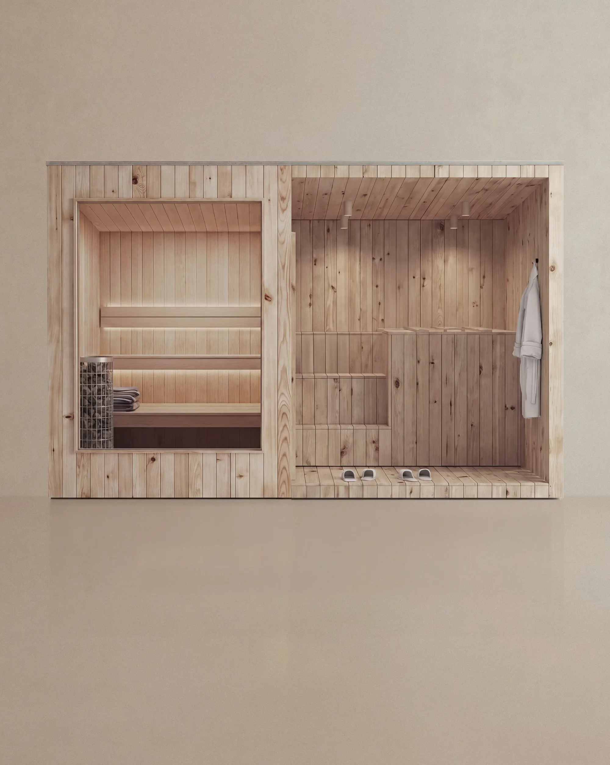 PŌRTAL ALHAMBRA udendørs sauna og isbad, studiofoto